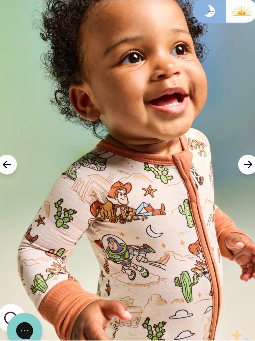 Little Sleepies Cream Woody Western Print One-Piece with Brown Trim - Picture 2 of 4